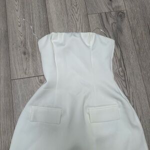 Leau SOLENE STRAPLESS POCKET MINI DRESS in WHITE size small worn once no tags